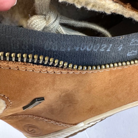 Remonte Tan Leather Ankle Lace Up Boots Faux Shearling Waterproof Zip Winter - Picture 6 of 11